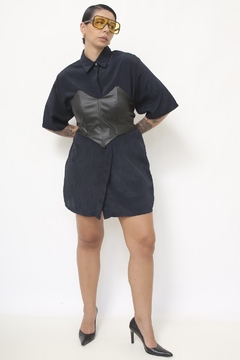 Maxi camisa preta vintage na internet