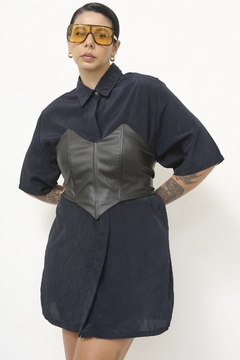 Maxi camisa preta vintage - loja online