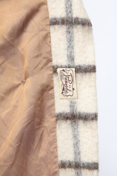 Casaco xadrez bege vintage forrado - comprar online