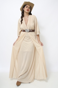 Imagem do Conjunto camisola + penhoar bege longo