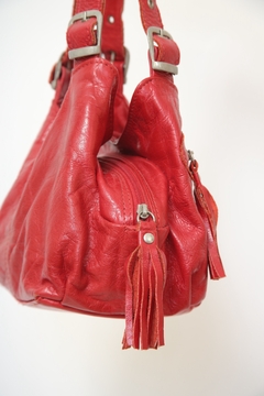 Bolsa couro vermelha forrada - loja online