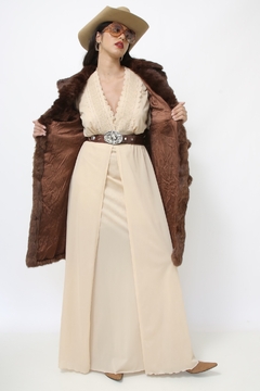 Casaco PELE marrom vintage - loja online