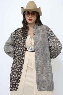 Maxi camisa estampada flores vintage - Capichó Brechó