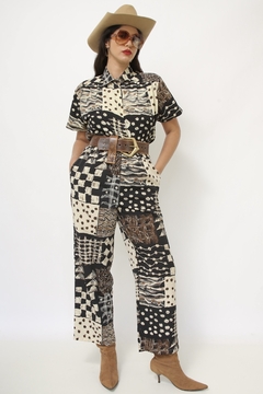 Conjunto estampado CAMISA + CALÇA western - Capichó Brechó