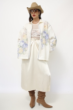 Jaqueta poliamida flores vintage - comprar online