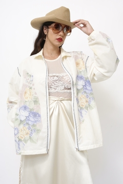 Jaqueta poliamida flores vintage - loja online