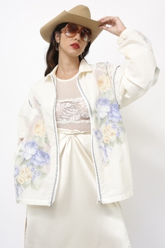 Jaqueta poliamida flores vintage na internet