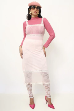 Camisola transparencia rosa vintage na internet