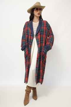 Roupão xadrez vermelho seda - comprar online