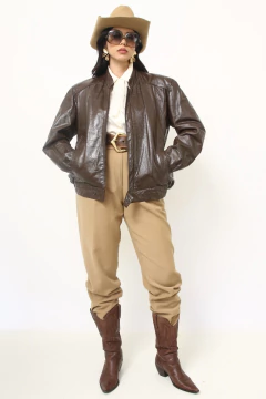 Jaqueta bomber marrom vintage - Capichó Brechó