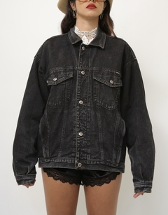 Jaqueta jeans preta forro matelasse EUROJEANS