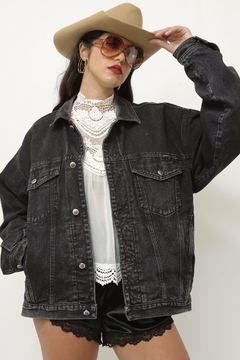 Jaqueta jeans preta forro matelasse EUROJEANS - loja online