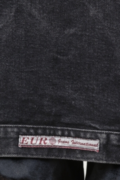 Jaqueta jeans preta forro matelasse EUROJEANS - Capichó Brechó