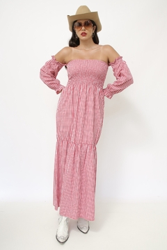 Imagem do Vestido xadrez vermelho manguinha