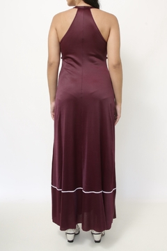 Conjunto ROBE + CAMISOLA roxo vintage babados - Capichó Brechó