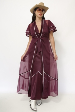 Conjunto ROBE + CAMISOLA roxo vintage babados