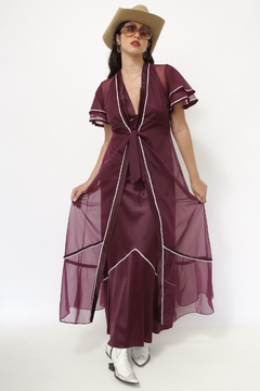 Imagem do Conjunto ROBE + CAMISOLA roxo vintage babados