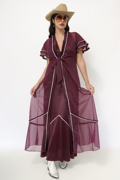 Conjunto ROBE + CAMISOLA roxo vintage babados - loja online