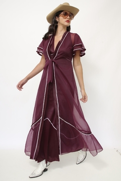 Conjunto ROBE + CAMISOLA roxo vintage babados na internet