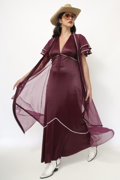 Conjunto ROBE + CAMISOLA roxo vintage babados