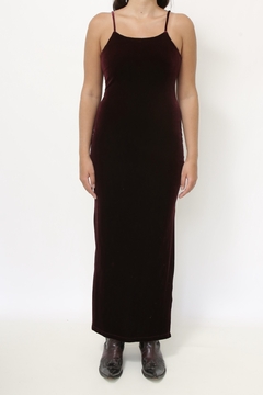Imagem do Vestido + Casaqueto veludo molhado vinho