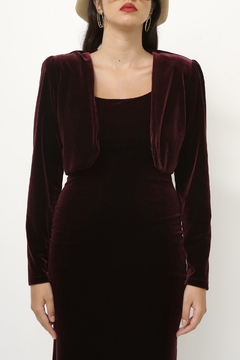 Vestido + Casaqueto veludo molhado vinho - comprar online