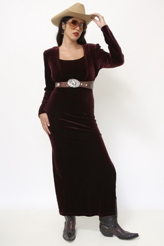 Vestido + Casaqueto veludo molhado vinho na internet