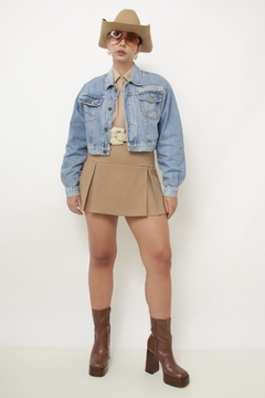 Jaqueta cropped jeans classica - Capichó Brechó