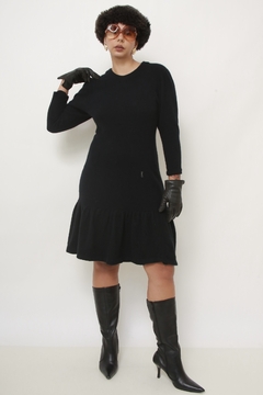 Vestido preto YSL em lã vintage