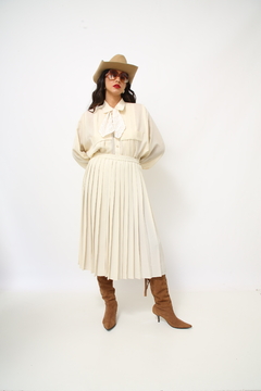 Saia plissada creme made in France - loja online