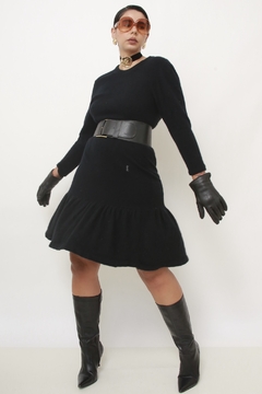 Vestido preto YSL em lã vintage - loja online