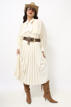 Saia plissada creme made in France - comprar online