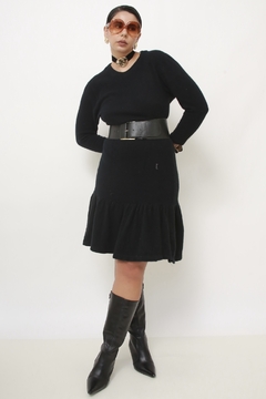 Vestido preto YSL em lã vintage - loja online