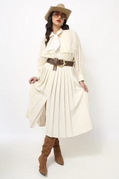 Saia plissada creme made in France - comprar online