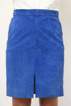 Saia couro azul vintage - comprar online