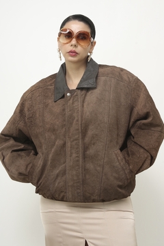 Jaqueta couro camurça bomber vintage - loja online