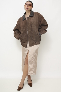 Jaqueta couro camurça bomber vintage - comprar online