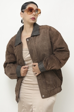 Jaqueta couro camurça bomber vintage - loja online
