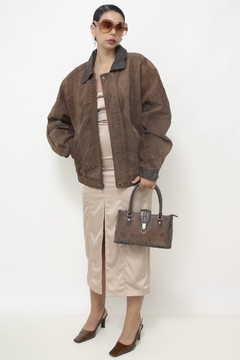 Jaqueta couro camurça bomber vintage - comprar online