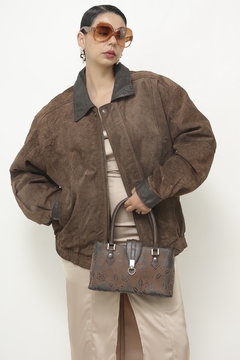 Jaqueta couro camurça bomber vintage - comprar online