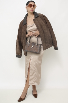 Jaqueta couro camurça bomber vintage - comprar online