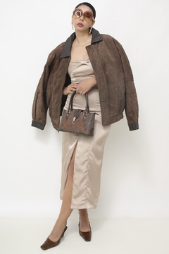Jaqueta couro camurça bomber vintage - comprar online
