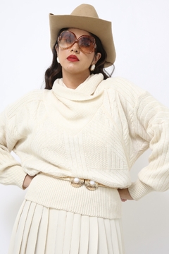 Pulover creme grossinho golinha - comprar online
