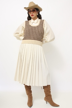 Pulover vintage creme marrom western - comprar online