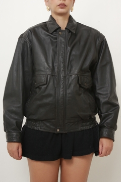 Jaqueta couro bomber preta - loja online