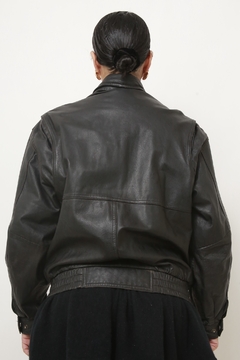 Jaqueta couro bomber preta - comprar online