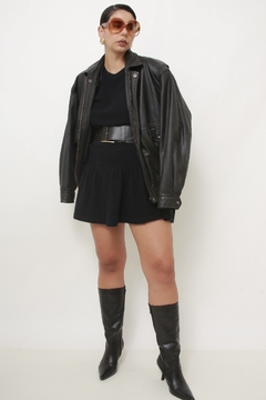 Jaqueta couro bomber preta - comprar online