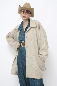 Casaco floquinhos creme forrado - loja online