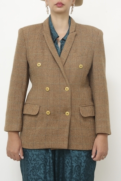 Blazer xadrez marrom classico - comprar online