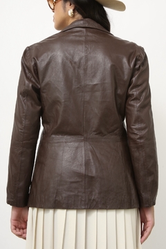 Blazer couro marrom vintage - loja online